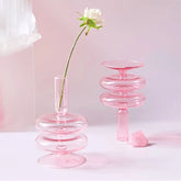 Pink Glass Candle Holder